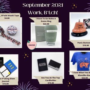 Items from the "Work, B*tch!" Smartass and Sass September 2021 Box